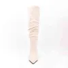 Thigh High Heel Ladies Ankle Boots 8.5cm Pile Crepe Sleeve Can Be Added Shoes For Women 220722