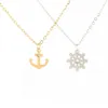 Pendant Necklaces Stainless Steel Necklace For Women Anchor Simple Design Rudder Choker Charms Female Jewelry