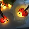 Snaren Ladybird Ladybugs Fairy String Lights Holiday Lighting for Christmas Kerst Kinder slaapkamer binnensoor buiten decoratie batterled led
