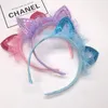 Hair Accessories Baby Girls Bands Cats Ear For Children Sequins Headband Mesh Hoop Kids Princess Prom Fashion