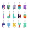 2022 Chirstmas Alphabet Letters Push Key-chain Toys Party Favor Cell Phone Straps Silicone Letter Sensory Bubbles keyring Simple D300q