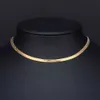 3 4 5 7 mm breit flache Fischgräten Halskette für Männer Knochenkette Chokers 18K Gold gefüllt Vintage Miami Jewelry9725378