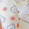 Dessin animé mignon fraise ours en verre sucette bouteille d'eau tasse de paille pour enfants adultes lait givré bouteille bébé biberons 220418