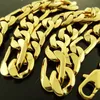 24 "Heavy 8mm Real 18K Fine Solid Finish Gold Necklace Chain Solid Figaro Link Design