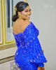 2022 Arabski Plus Size Arabic Aso Ebi Royal Blue Luksusowe sukienki na bal