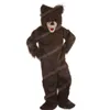 Performance Longhaired Brown Bear Mascot Costume Halloween Christmas Fancy Party Dress Carcher Character Outfit Suit Carnival Unisex Adults Outfit