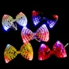 10pcs lampeggiante illuminano paillettes papillon cravatta LED femmina maschio regalo festa collo luminoso indossare cosplay matrimonio compleanno festival 220527