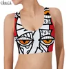 Summer Women Sports Vest Polynesia Abstract Art 3D Pattern Tank Tops Fashion Female Yoga Running Fitness Sports Bra W220616