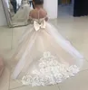Em estoque entrega rápida flor feminina vestido crianças garotas couture primeira comunhão Princesa vestido de vestido de casamento ball vestidos de festa de casamento