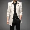 Men's Trench Coats Spring Men Fashion England Style Long Mens Casual Outerwear Jackets Windbreaker Brand Clothing Nice Viol22