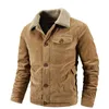 Men's Jackets Men Fleece Thicken Warm Fashion Casual Coats Large Size L-6XL Slim Windbreaker Corduroy Winter Jacket