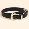 Belts Simple Black Belt Female Fashion Pin Buckle Single Loop Pu Version Of Chaobai Matching Jeans Thin BeltBelts Fred22