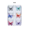 Mesh Butterfly Press on Nail Art Decorations Dubbele laag kleurrijke 3D vliegende vlinders nagel sieraden diy manicure accessoires