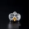 Pins Brooches Jewelry Butterfly Flower Brooch 925 Sterling Sier Pins Small For Women Accessories Pin Collar Suit Fl Evening Dress Gifts Dro