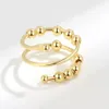 Justerbar anti -ångestring med pärlor fidget spinning ring för kvinnor män guld silver ångest oro finger ring tunna snurrpärlringar whoelsale pris