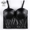 Wechery Women Leather Corset Top Top Bustier Gothic Gothic Bra Push Up Fodice Sexy Lingerie Corselet Party Short Camis Plus Size 6xl 220524