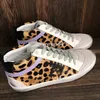 Projektantka Włochy Złote Sneaker Mid Star Women Buty Lopard Druku