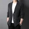 Men's Sweaters Autumn Men's Thick Cardigan Jacket Business Casual Suit Collar Two Buttons Knit Sweater Coat Male BrandMen's