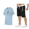 Summer Tracksuit Homens Marca Sportswear Shorts Conjunto de manga curta T-shirt de grade respirável e shorts Casualwear Basquete Treinamento