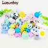 5pcs Cartoon Animal Silicone Beads Lion Cat Patrol BPA-free Baby Teether DIY Accessories Baby Teething Necklace 220507