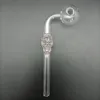 DHL Clear Bent Glass Oil Burner Pipe Transparent rökhandtag Nagelrör Färgglad skalle huvudboll od 30mm krökt vattenrör