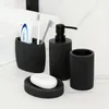 Black bathroom accessories sets Soap Dispenser Toothbrush Holder Tumbler Soap Dish Mouthwash Cup 5/4/3/2 Pcs Free Match 220624