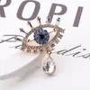 Pins Brooches Korean Sapphire Crystal Rhinestone Blue Eye Shape Women Alloy Collar Gifts AccessoriesPins Kirk22