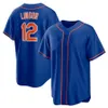 Maillots de baseball Jacob deGrom 48 Pete Alonso 20 Francisco Lindor 12 Blanc Bleu Gris Noir Couleur Bouton Homme Taille S-XXXL Cousu Mix And Match Tous les maillots Vierges Sans nom