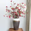 Guirnaldas de flores decorativas Árbol de fruta roja, Fruta de acebo rojo, flor de pino artificial Baya flor, decoración navideña, plantas artificiales, hogar