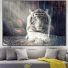 White Tiger Cool Animal Abstract Canvas Målningsaffischer och tryck väggkonst Bild för vardagsrum sovrum heminredning cuadros