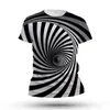 Herr t-shirts unisex t-shirt pläd optisk illusion grafisk design daglig sport 3d tryckning casual mode kort ärm svart