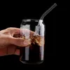 US Stock 12oz Cola Glass Cup kan forma Tea Juice Milk Coffee Mug High Beer Dessert Cold Drink Glass Creative Drinkware Home Kitchen Supplies 0316