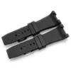 Zespół zespołów silikonowych Men039s Model dla IWC Engineer Series IW323601 IW376501 IW322503 Notch Black Pasp 30x16mm8925444