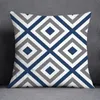 Kussensloop 45x45cm kussenomslag geometrisch patroon polyester blauw grijze kussensloop bekleding sofa gooi home decor kussencas casepillow