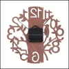 壁の時計家の装飾ガーデンllクリエイティブデザインツリークロック3d針中空輪木製シンプルハングotdvt