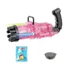 Barn Automatisk Gatling Bubble Machine LED-läcksäker sommar tvålvattenbubbla maskin Maker Blower for Children Gift Toys Y220725