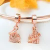 925 Sterling Zilver Dangle Charm Nieuw 1pcs Schattig Origineel Rose Gold Crown Vlinder Regenboog DIY Kraal Fit Pandora Charms Armband DIY Sieraden Accessoires