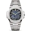 PPF Super Clone Men's Watch V3 5712 Lunar Phase PP240 Automatic Men's Watch Power Reserve D Blue Texture Sale