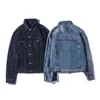 19ss Denim Jacket Men Women High Casual Coats Black Blue Fashion Mens Stylist Clothing Size M-xxl