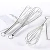 17.5cm Metal Stainless Steel Handle Egg Beater Drink Whisk tools Mixer Foamer Kitchen Mini Stirrer Tools