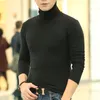 ARCSINX Turtleneck Men T-shirt Large Size 3XL 4XL 5XL Fashion Winter Long Sleeve T Shirt Fitness Slim Fit Tee Homme 220401