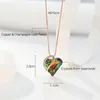 Anhänger Halskette wirklich verliebt Herz Halskette Bunte Kristalle von -Elements Champagner Goldfarbe Schmuck für Frauen Mütternpendent Halskette
