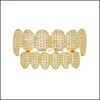 Grillz Dental Grills Body Jewelry Bling 6 Teeth Set Gold Sier Mettated Cubic Zirconia CZ Top Bottom Cop Bottom Cot Bottom Cot