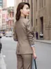 Dwuczęściowe spodnie dla kobiet jesienne zima formalne mundury projekty Pantsuits Wysokiej jakości tkanina profesjonalna robota biznesowa noszenie blezery zestaw garnitury
