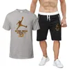 Herrenbekleidung Männer Shorts Trainingsanzüge Sommer Marke Shorts Sets Brief Drucken T-shirt Kurzarm Anzüge Mann Mode Lässig Jogger Gym Tee