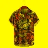 Casual shirts voor heren mode heren Hawaii masker kunstplant Leaf korte mouw shirt polynesië grafisch strand tops ropa hombremen's