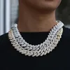 Ketten 20mm Big Wide Hip Hop Prong Setting CZ Stone Bling Iced Out Square Cuban Miami Link Chain Halsketten für Männer Rapper JewelryChains Chai