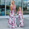 Mother Daughter Matching Dresses Family Set Flower Mom Mum Baby Mommy and Me Clothes Fashion Beach Dress Women Girls Dress 220426