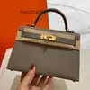 حقائب مصممة Hermee Women 2023 Kellies Handbags Generation Miniepsom Leather Palm Print Mini Single Lostend Messenger 5 Y8Co