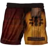 Gothic Guitar Art Musical Instrument Summer 3D Full Printing Fashion Beach Shorts Print Hip Hop Style Fitness Casual 220623